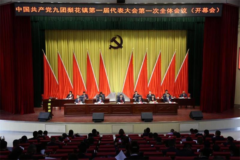 九团职工文化活动中心会场布置得庄严隆重.